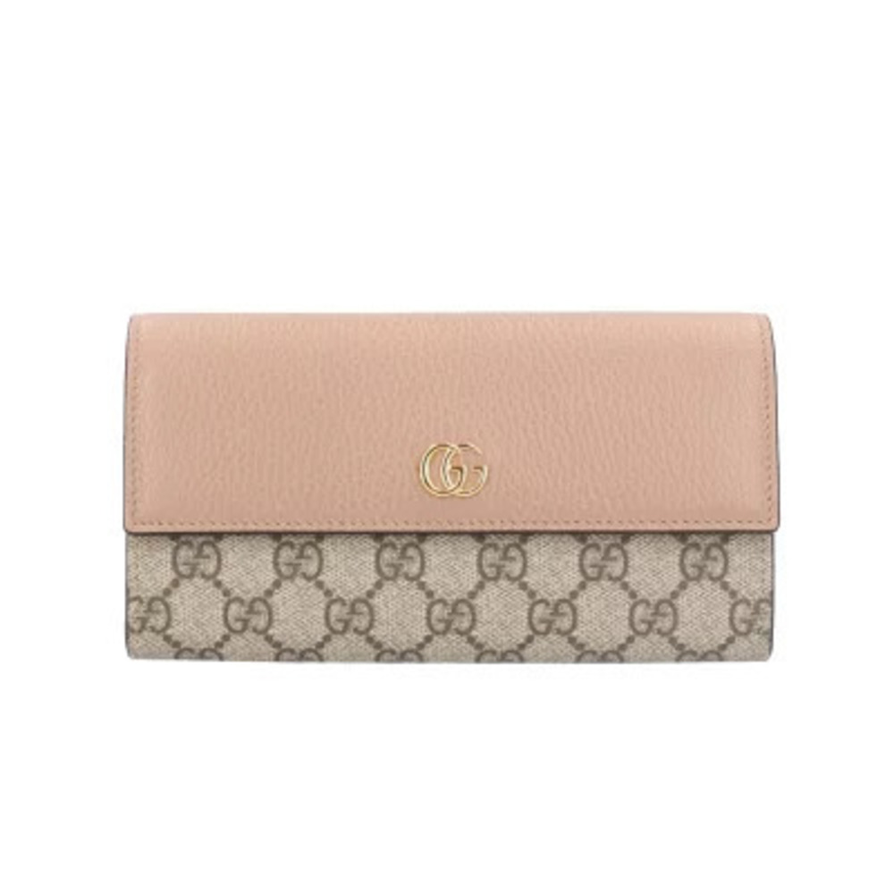 Gucci Double G Bicolor Continental Wallet Long GG Supreme Canvas